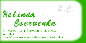 melinda cservenka business card